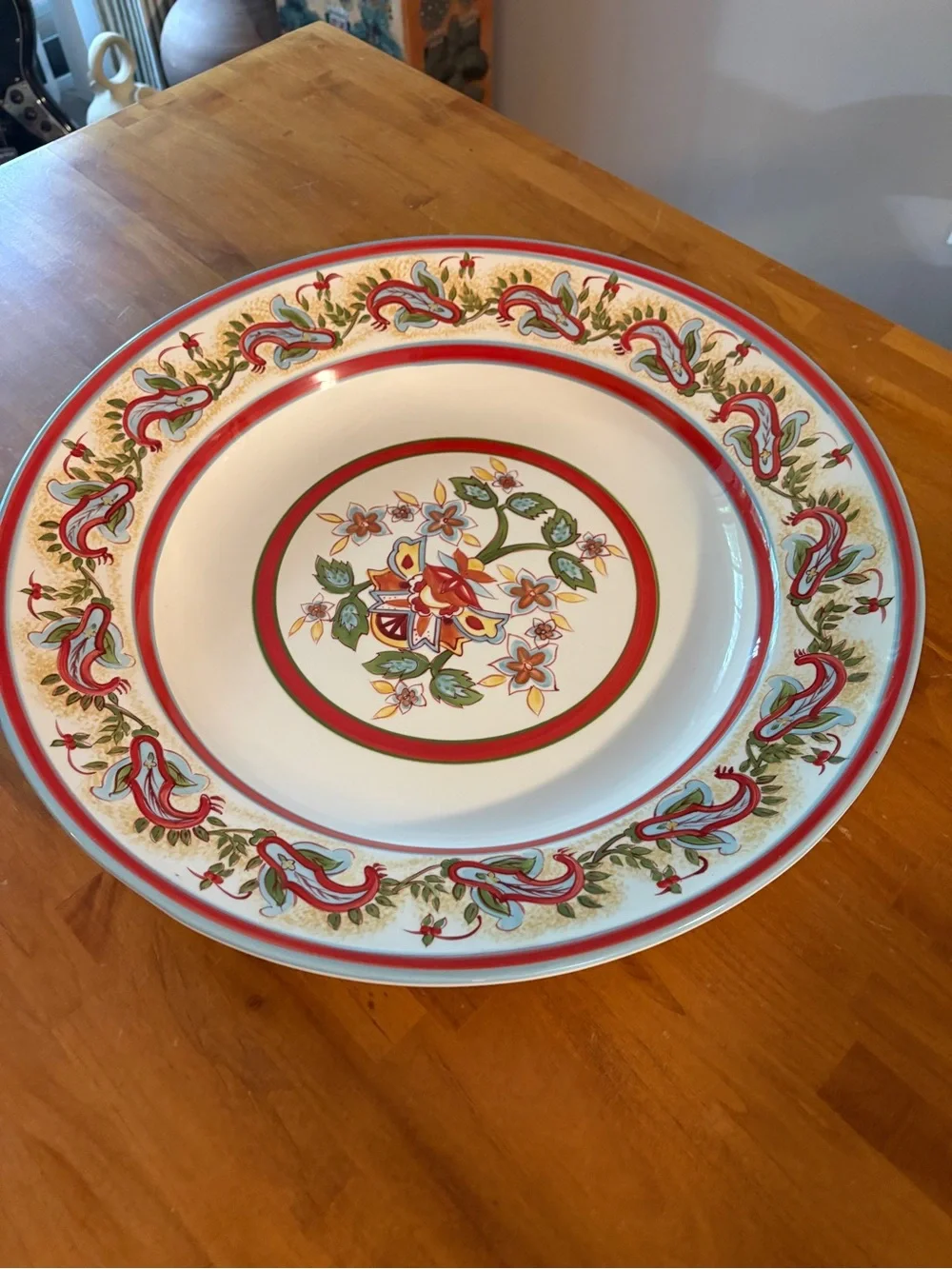 Pottery Barn Sausalito Paisley large stoneware 18.25” bowl vintage